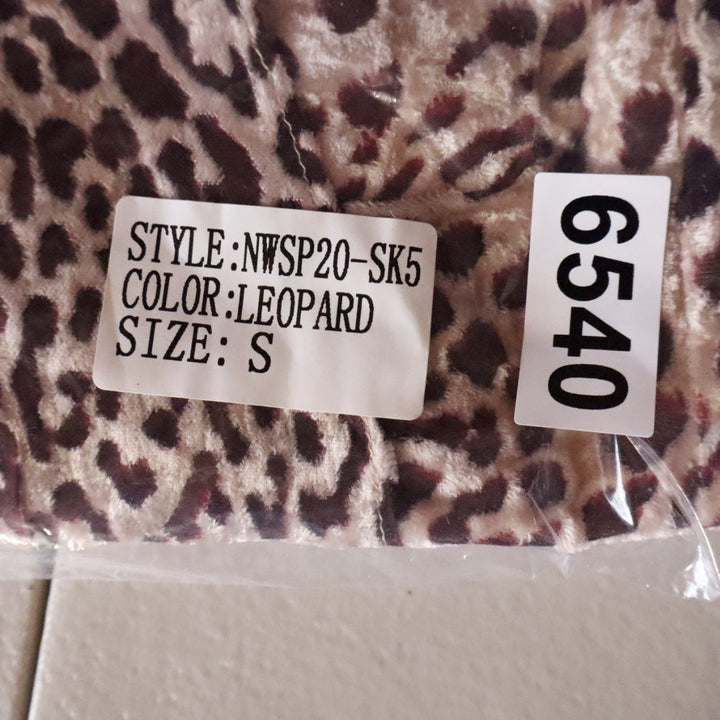 Naked Wardrobe The Statement Leopard Print Draped Mini Skirt Size Small