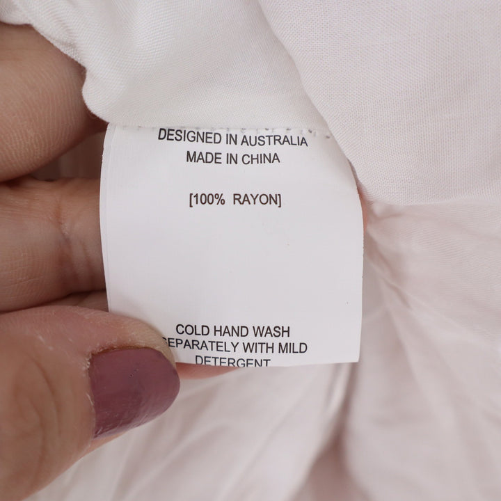 White Closet Pink Pinstripe Wrap Midi Dress Waist Ring Size 10 Australian Design