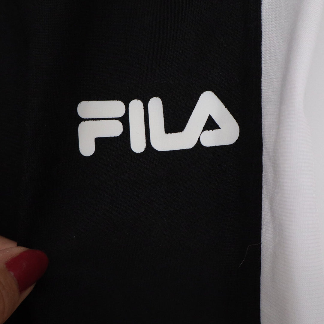 Fila Boys Black White Side Stripe Track Pants Joggers Size M 10