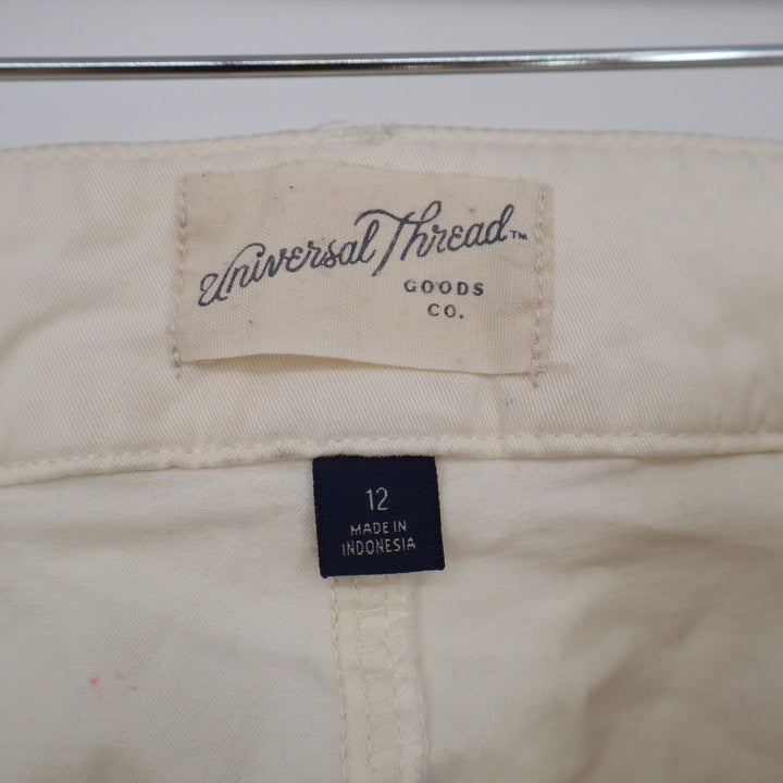 Universal Thread Womens Cream High Rise Wide Leg Cargo Pants Size 12 Off White