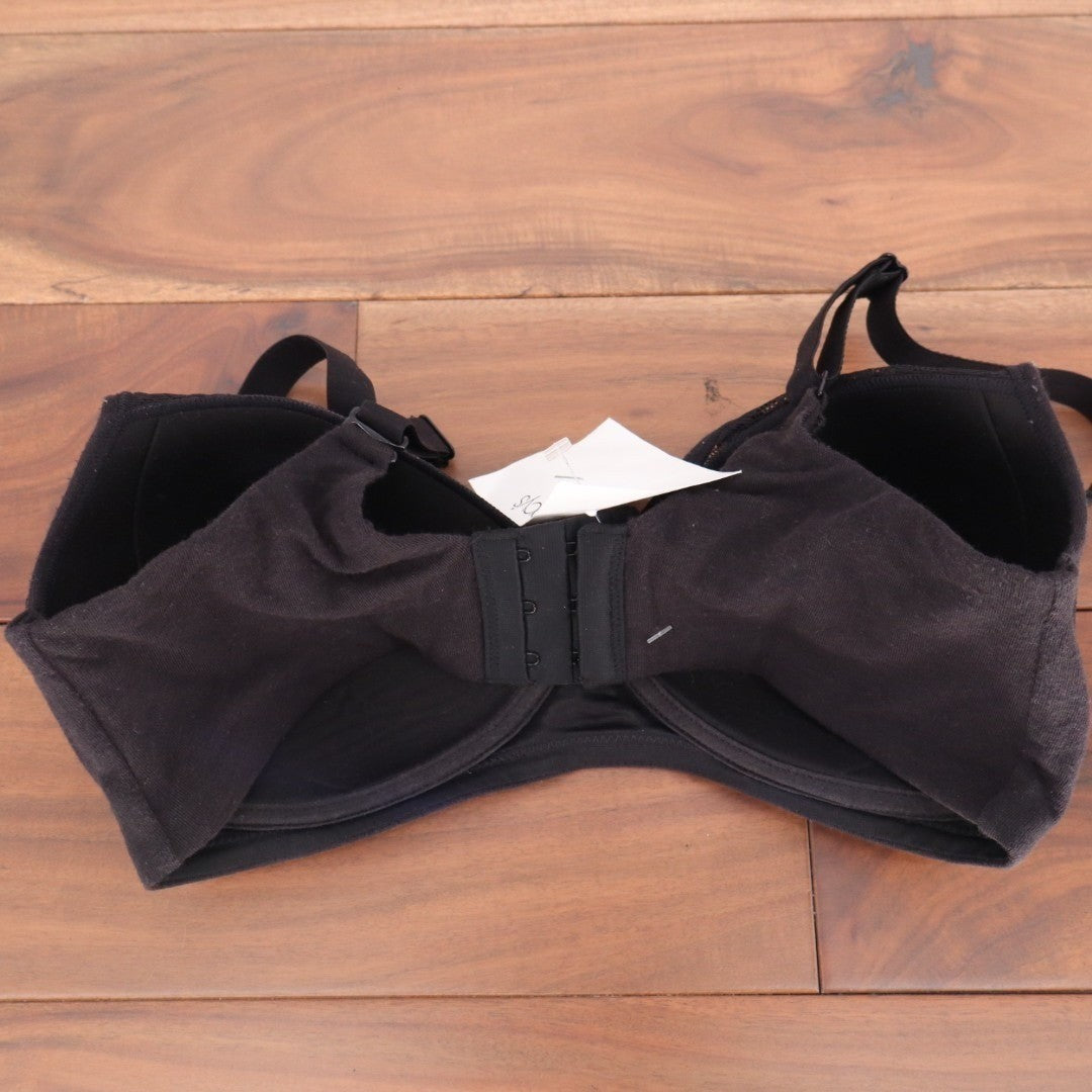 Bali Breathe T-Shirt Bra Womens S Black Lace Detail Adjustable Strap Underwire