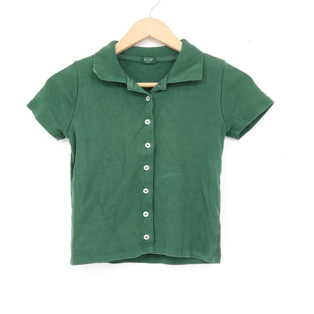 John Galt Brandy Melville Forest Green Short Sleeve Button Down Cardigan Small