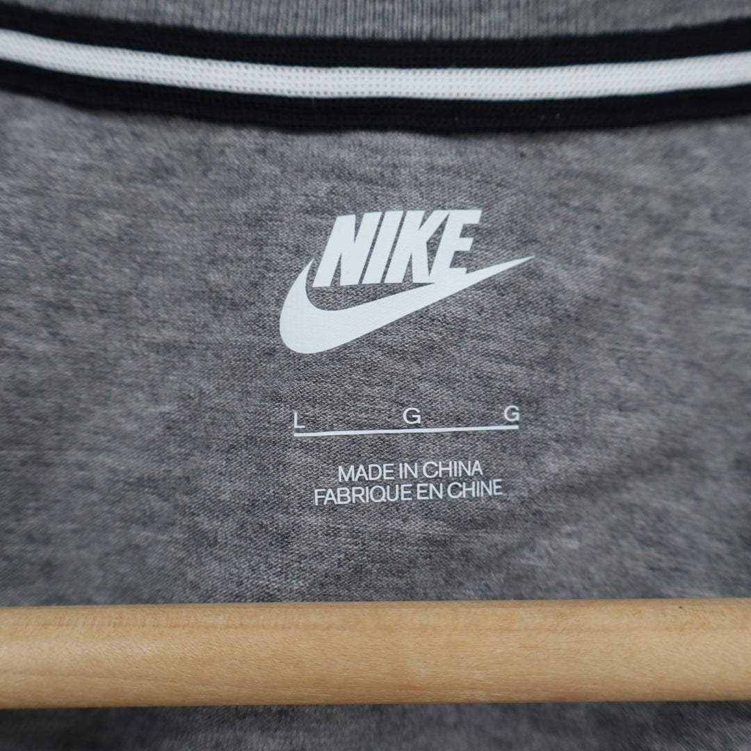 Nike T-Shirt Womens Large Heather Gray Front Pockets Long Sleeve High Low Hem