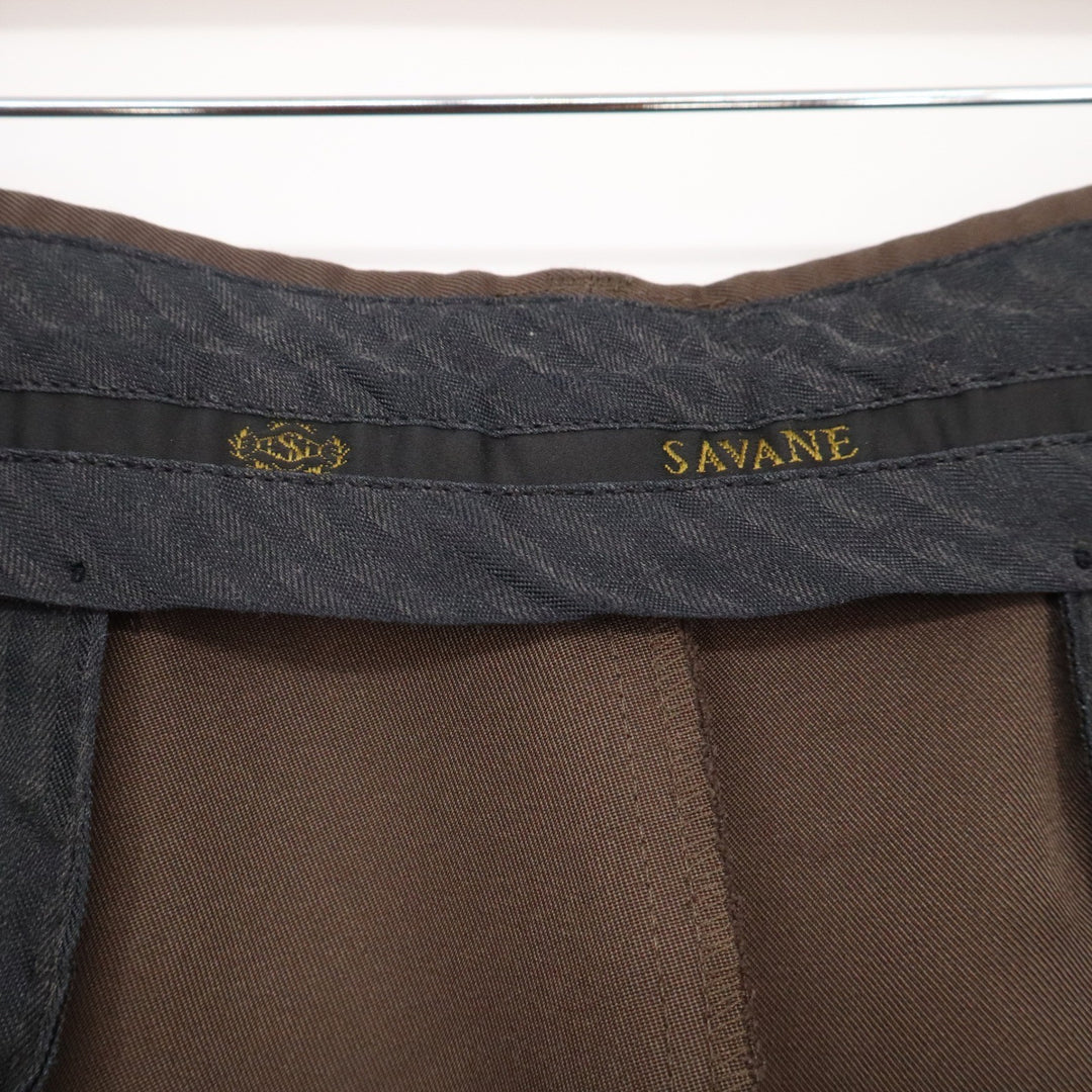 Savane Comfort Plus Mens Brown Pleated Cuffed Dress Pants Slacks 36x34 Birch
