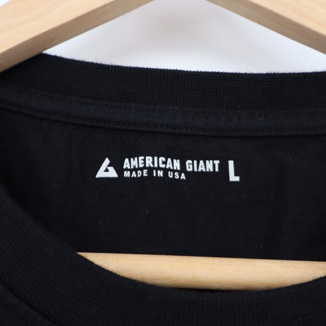 American Giant Black Cotton Pocket Tee Mens Size L Made in USA