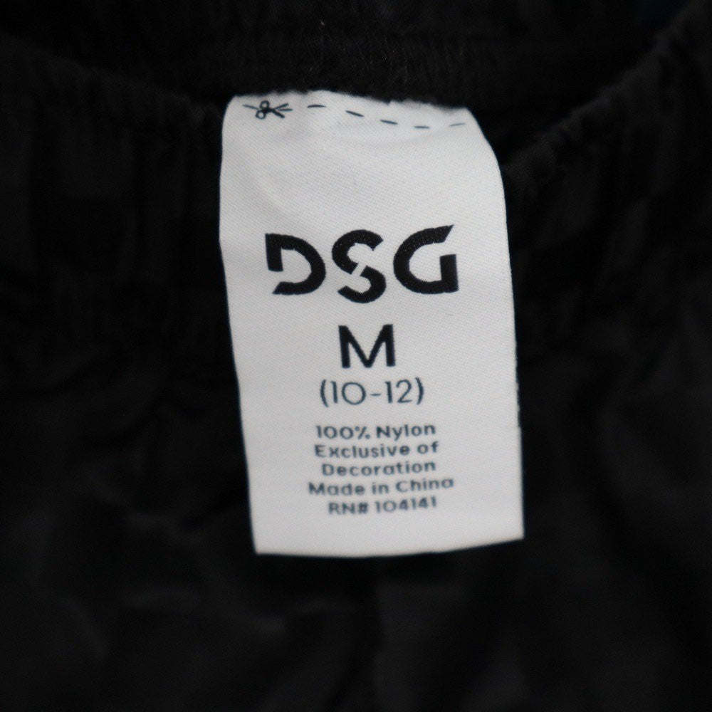 DSG Boys Woven Soccer Shorts Pure Black Checkered Pattern Size M 10-12 DAB12800
