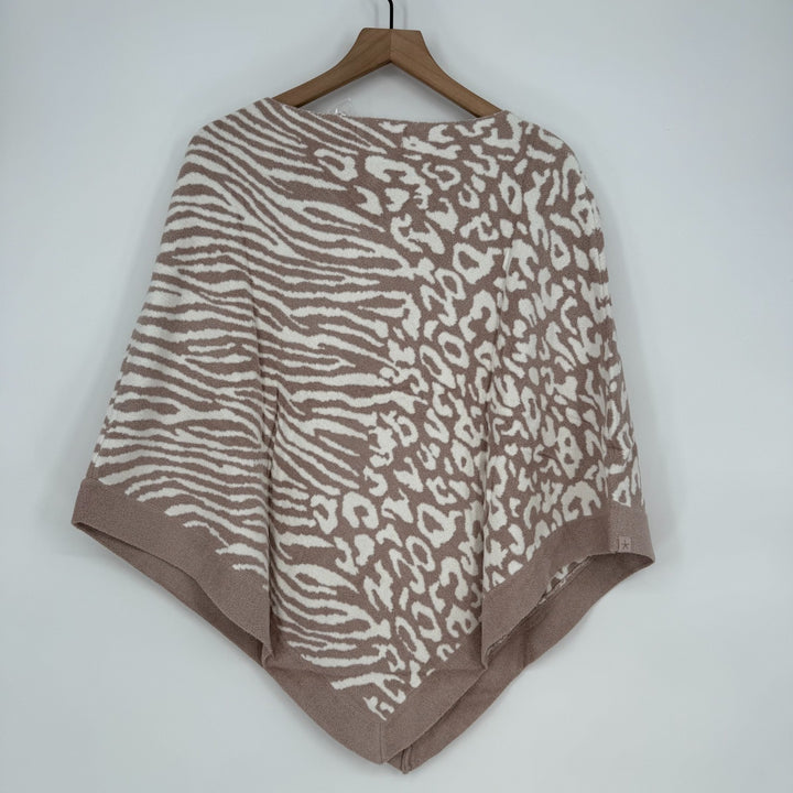 Barefoot Dreams CozyChic Ultra Lite Ocean Breeze Poncho Womens OS Rose Animal