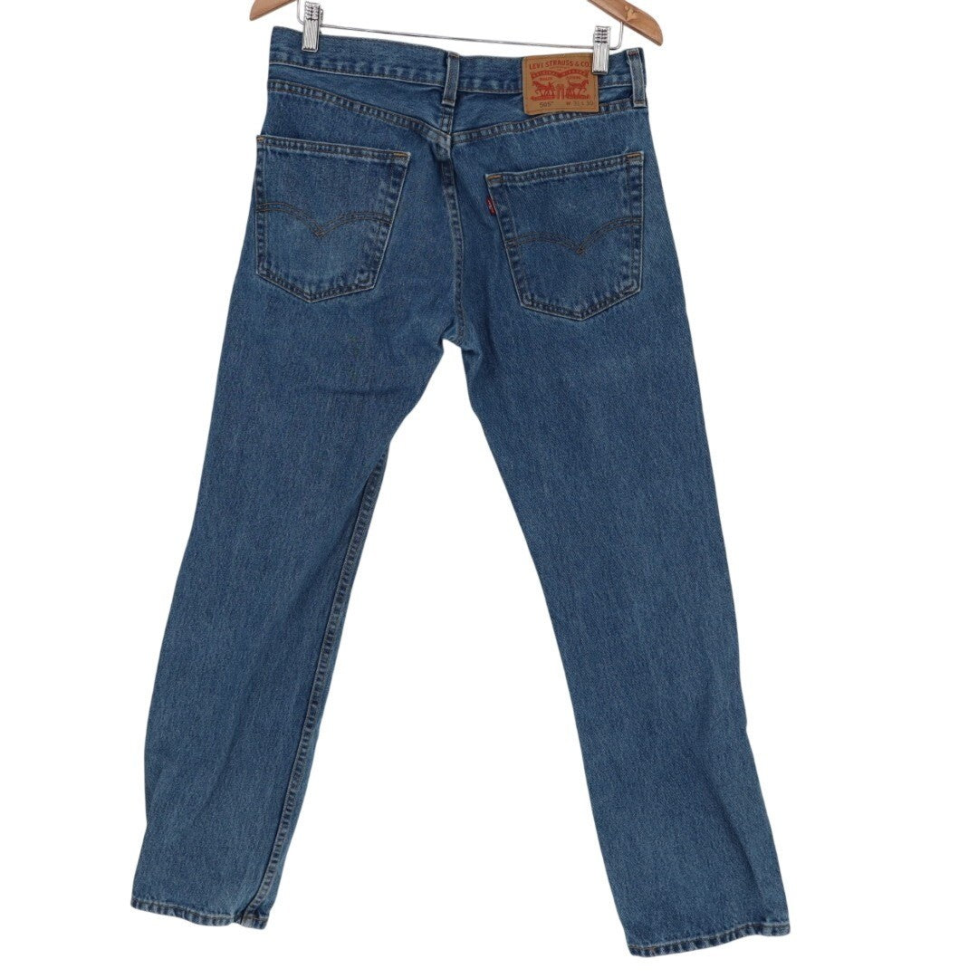 Levi's 505 Jeans Mens 31X30 Blue Denim Cotton Preppy Medium Wash Straight Leg