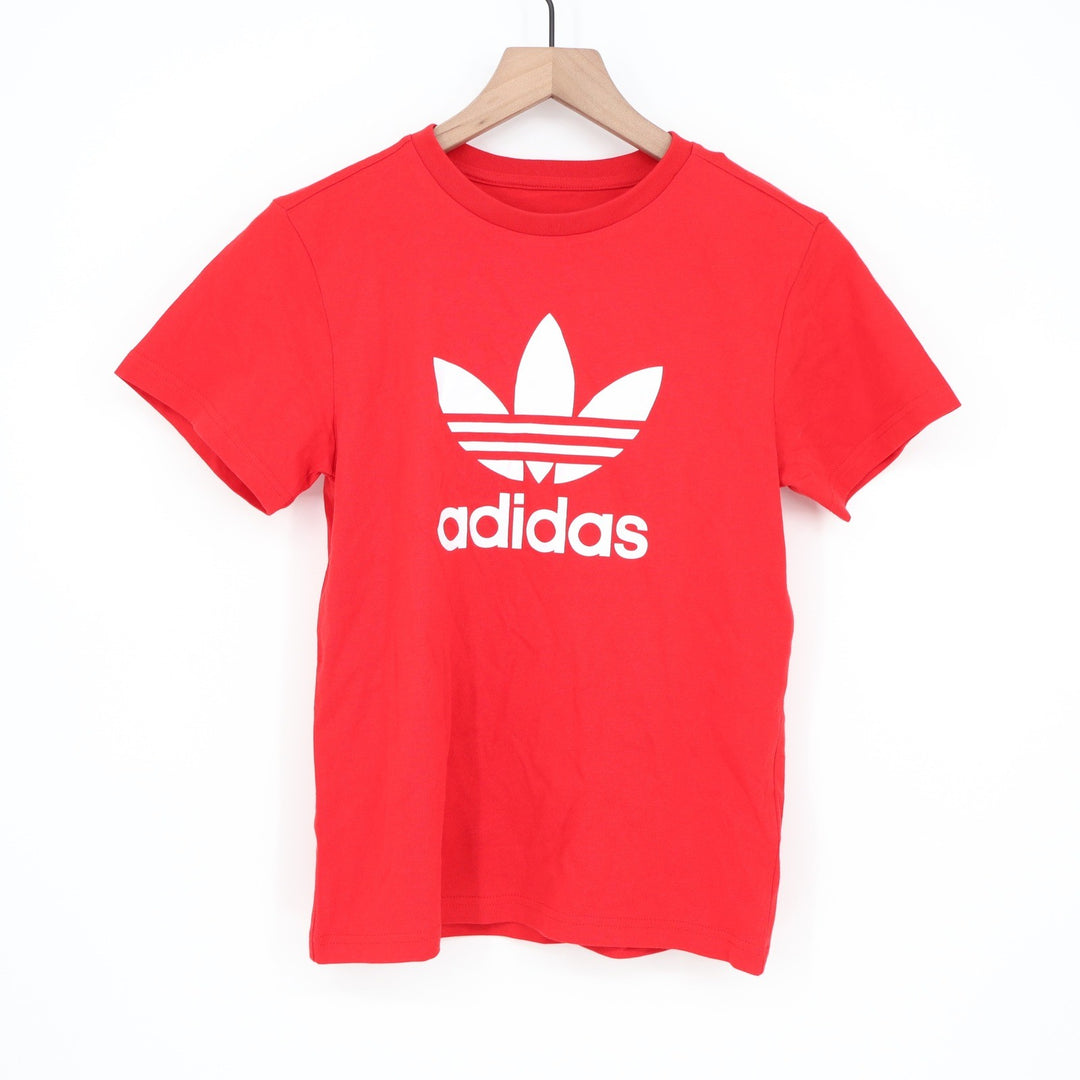 Adidas Originals Youth Red Trefoil Logo Graphic T-Shirt Size M 11-12Y