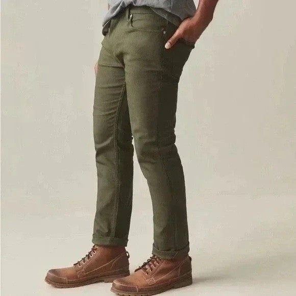 American Giant Roughneck Pants Mens 32x30 Green Cotton Stretch Canvas Workwear