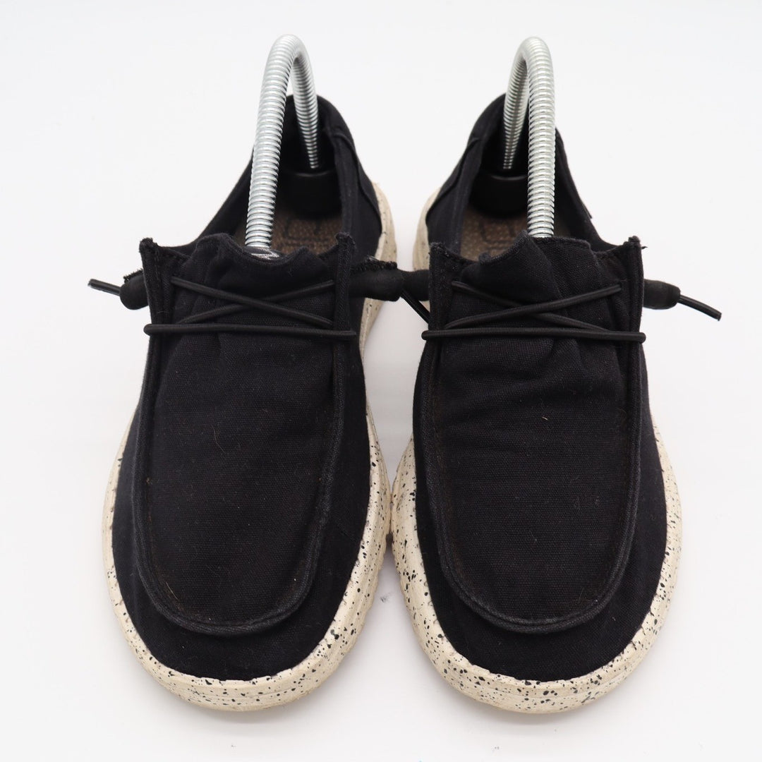 Hey Dude Wendy Womens US 7 Black White Moc Toe Slip On Casual Shoes