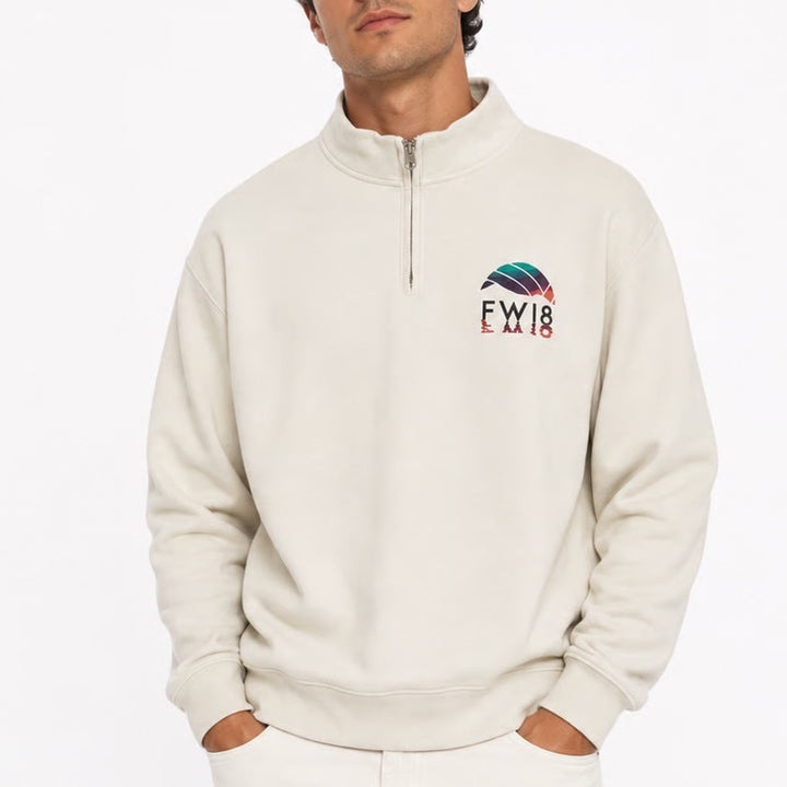 Jerzees Mens White Far Westerns 2018 Volleyball Quarter Zip Sweatshirt Size M