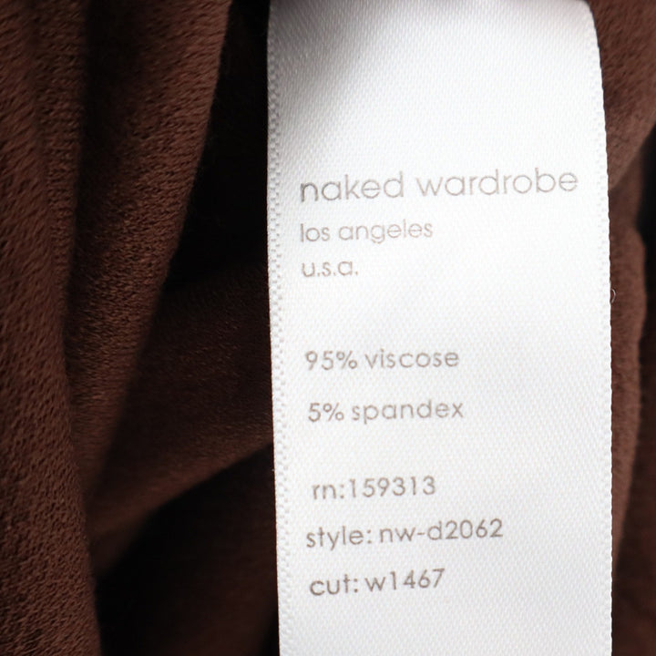 Naked Wardrobe Chocolate Brown One Shoulder Cutout Mini Dress Womens L
