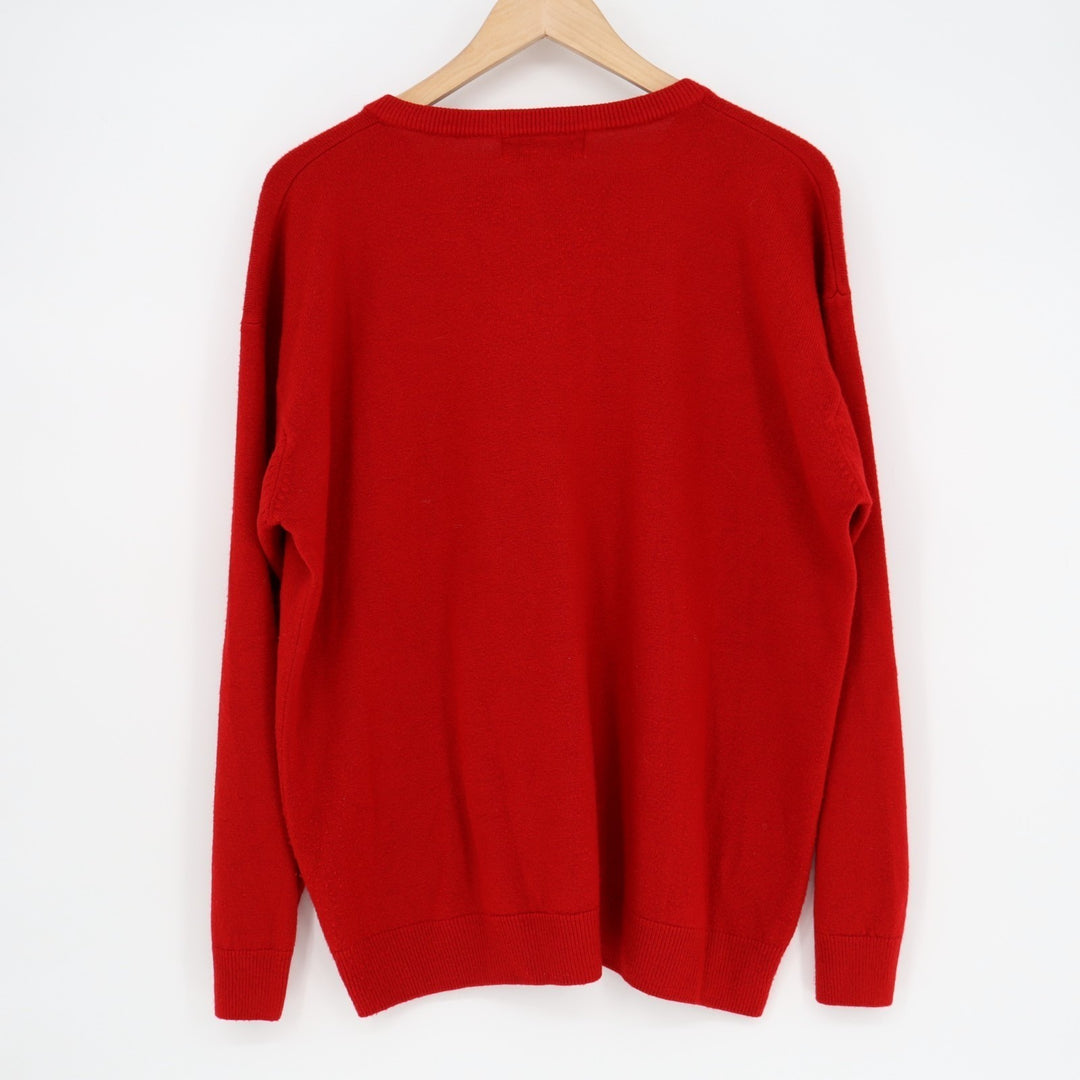 Milano Design Group Cardigan Sweater Womens 18/20 Red Tight Knit Button Front
