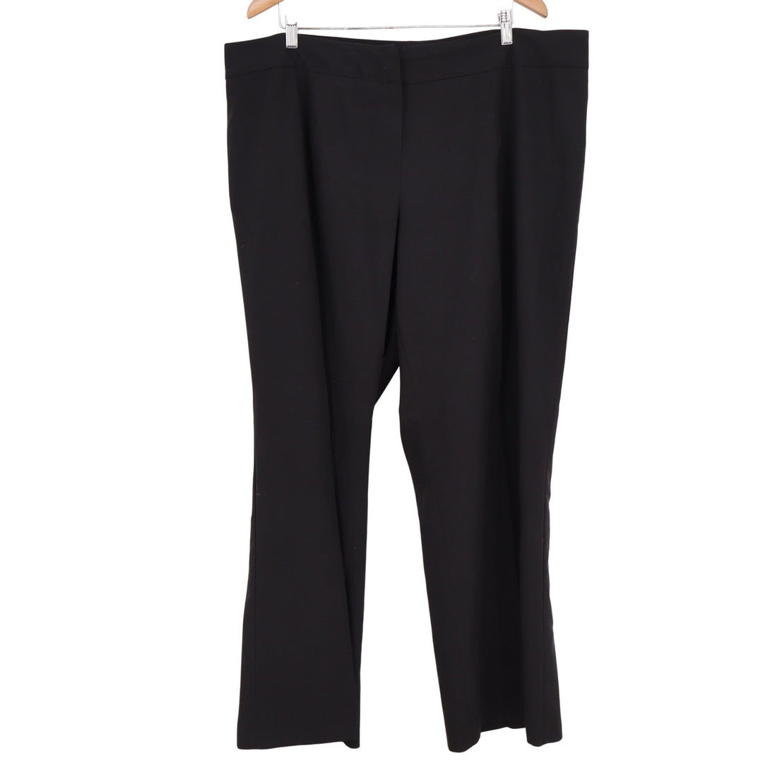 Ashley Stewart Black Dress Pants Plus Size 22W Straight Leg Stretch Trousers USA