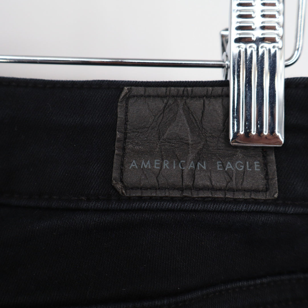 American Eagle Outfitters Jeans Womens 6 Long Black Denim Cotton Stretch Skinny