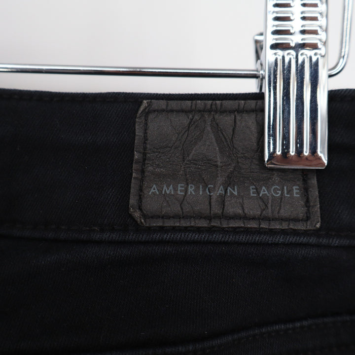 American Eagle Outfitters Jeans Womens 6 Long Black Denim Cotton Stretch Skinny