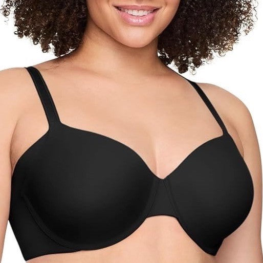 Warners No Side Effects T-Shirt Bra Women 38C Black Stretch Lightly Lined Padded
