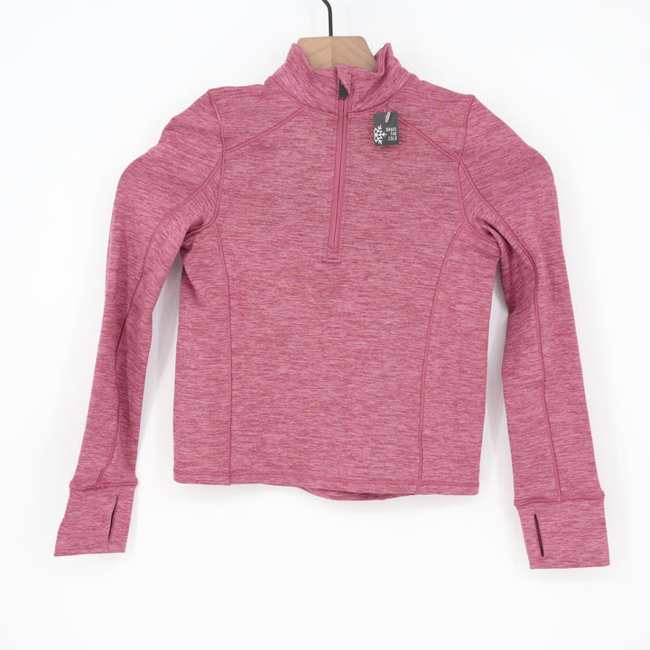 DSG Girls XS 6-7 Rose Coffee Spacedye CWC 1/4 Zip Cold Weather Compression Top