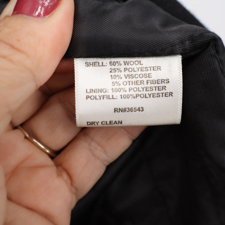 Calvin Klein Wool Pea Coat Mens XL Double Breasted Black Heavy Outerwear