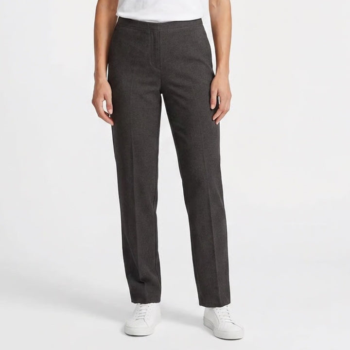 Koret Womens Charcoal Grey Elastic Waist Straight Leg Pull On Pants Size OS