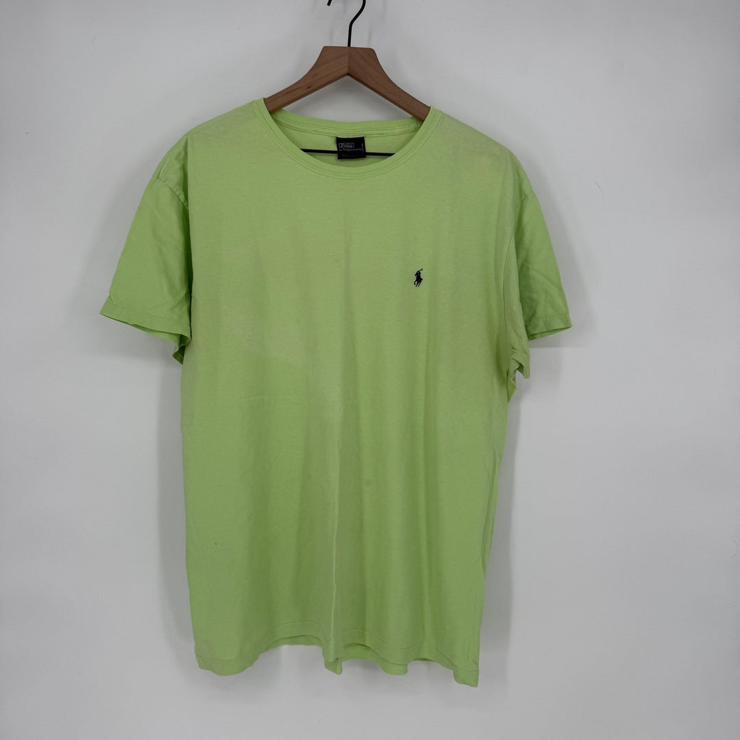 Polo Ralph Lauren Lime Green Cotton T Shirt Mens Large Pony Logo Tee Shirt