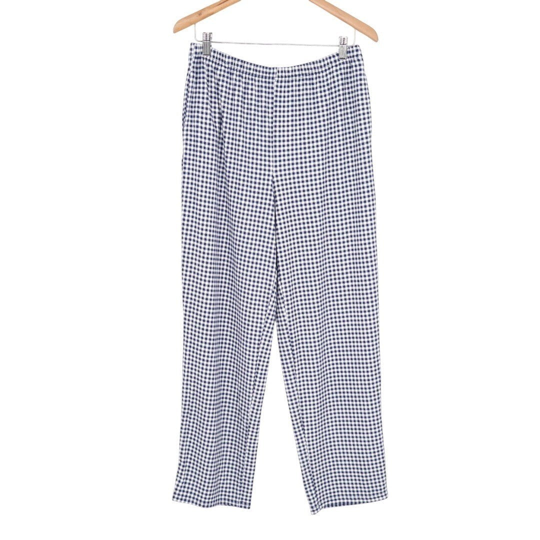 Charter Club Intimates Pajama Pants Womens Medium Blue Gingham Check Stretch