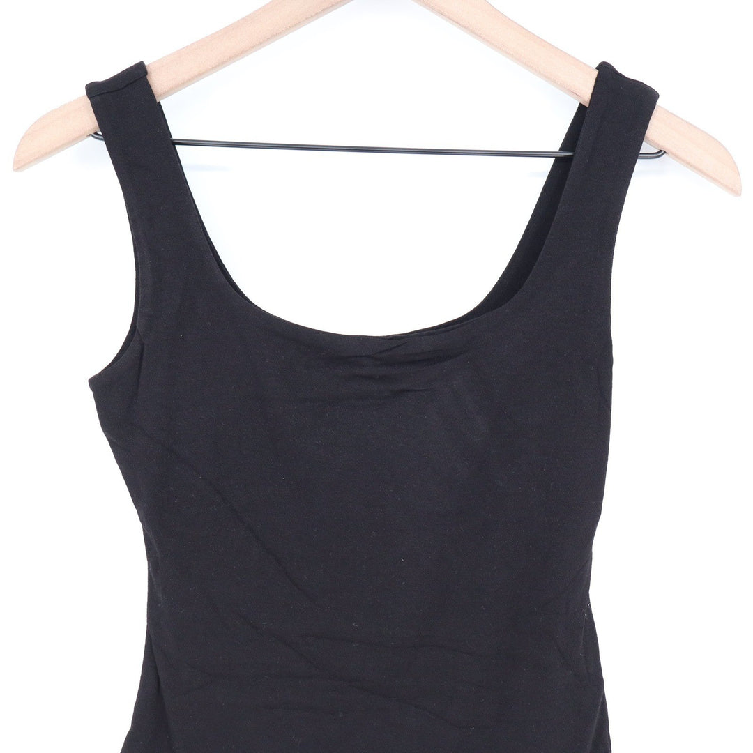 Naked Wardrobe Womens Black Scoop Neck Sleeveless Thong Bodysuit M