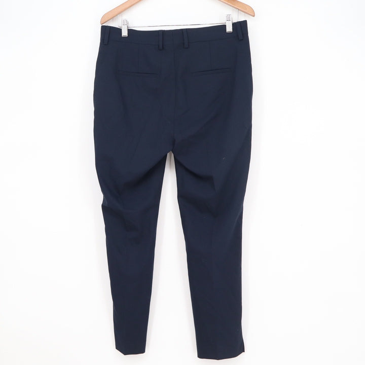 SuitShop Navy Blue Dress Pants Mens Flat Front Formal Trousers 34x27