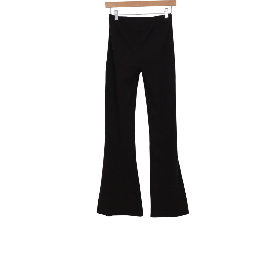 Suzette Collection Womens Black Ribbed Flare Bell Bottom Pants Size M/L