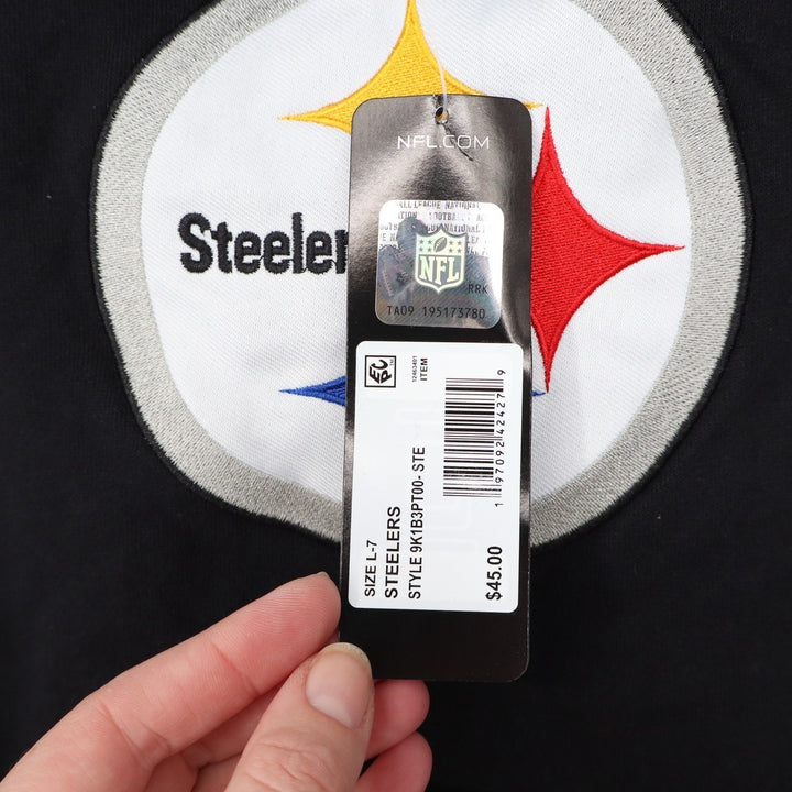 NFL Team Apparel Kids Pittsburgh Steelers Hoodie Black Yellow Size L 7