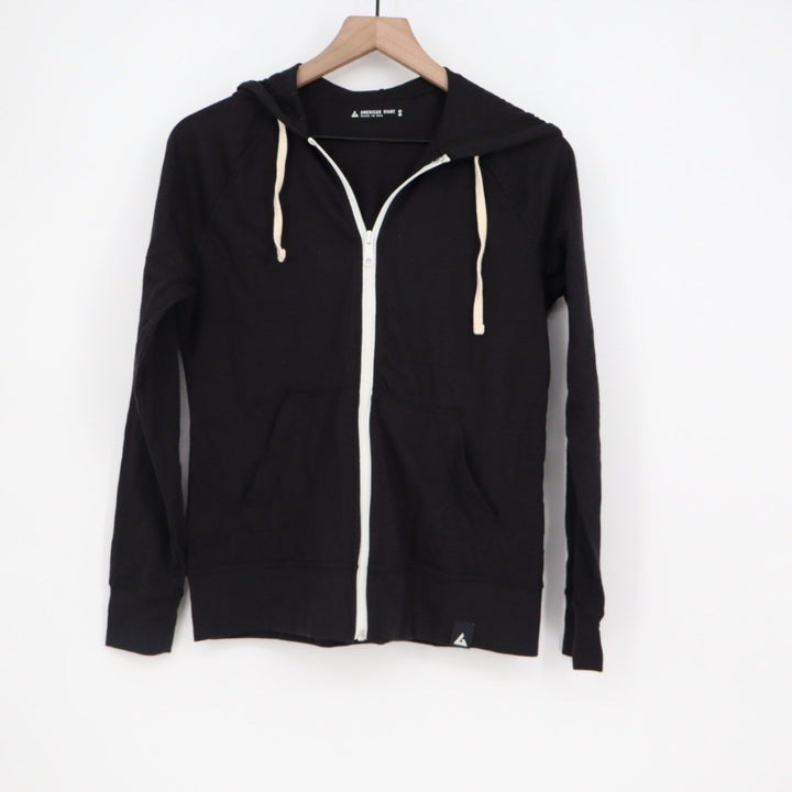 American Giant Black Full Zip Hoodie Sweatshirt Made in USA Size S