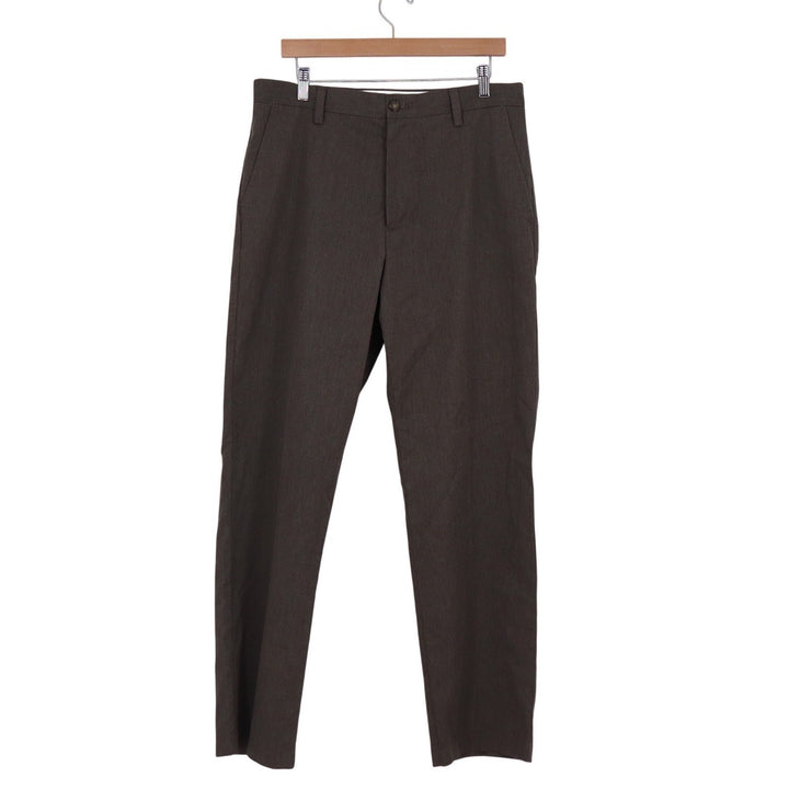 Dockers Mens Classic Fit Brown Heathered Straight Leg Dress Pants 34x32