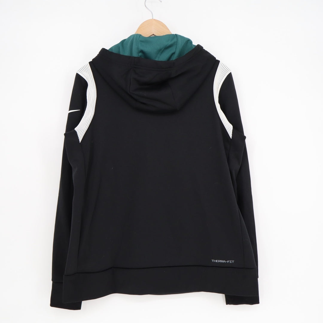 Philadelphia Eagles NFL Hoodie Women's L Black Nike Cotton Therma Fit Pullover