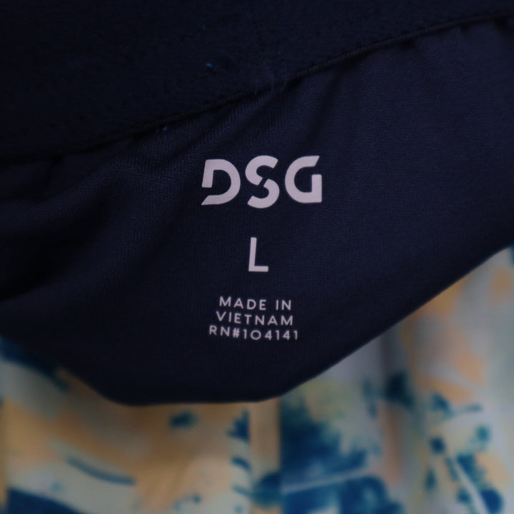 DSG Mens 5" Stride Short Chaos Blue Gleam Abstract Running Shorts Large NEW
