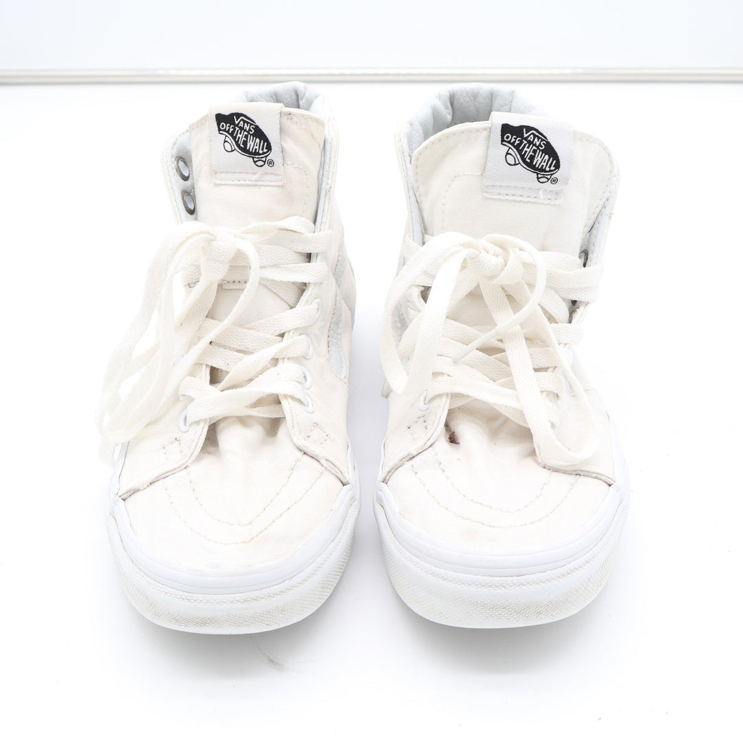Vans Sk8-Hi High Top Sneakers Off White Canvas Skate Shoes Womens 6.5