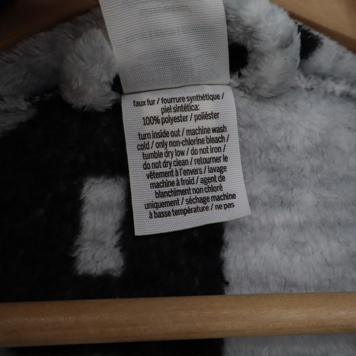 PINK Victoria's Secret Grey Black Logo Faux Fur Plush Robe XS/S