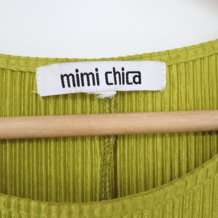 Mimi Chica Midi Dress Womens N/A Plisse Lime Green Side Cut Out Fair