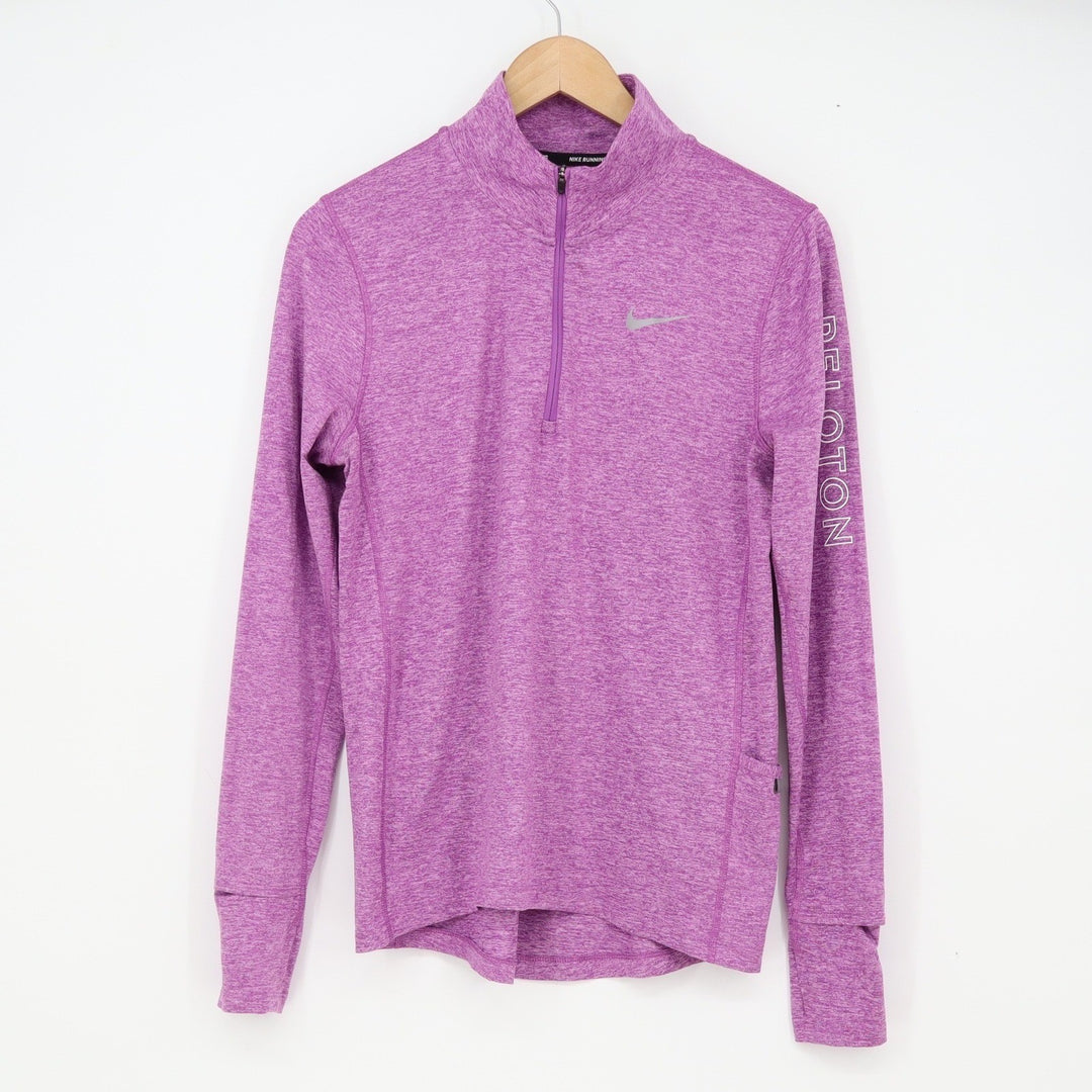 Nike Pullover Womens S Dri-FIT Running Peloton Purple 1/2 Zip Heather Excellent
