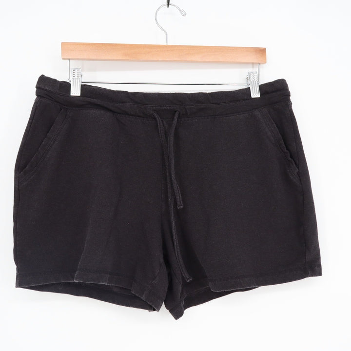 32 Degrees Cool Black Lounge Shorts Women's Large Elastic Drawstring Pockets