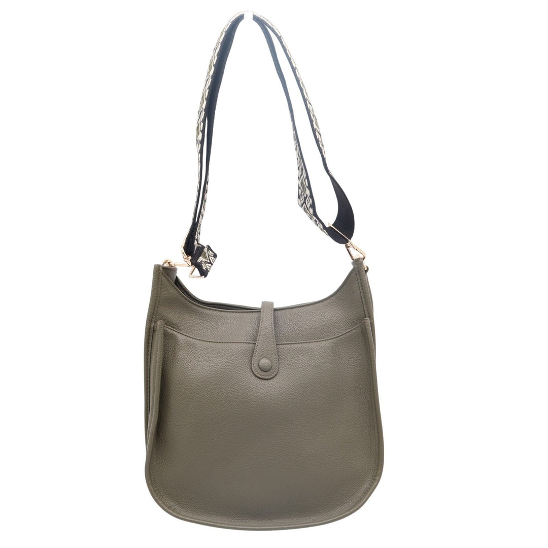 Womens Handbag Olive Green Leather Detachable Adjustable Strap Crossbody Bag