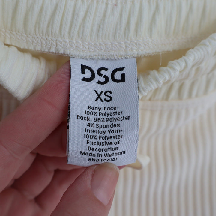 DSG So Soft Ottoman Jogger Womens XS Light Cream Ribbed Textured Sweatpants NEW