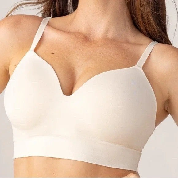 Truekind Supportive Comfort Wireless Shaping Bra Women Large Beige Seamless