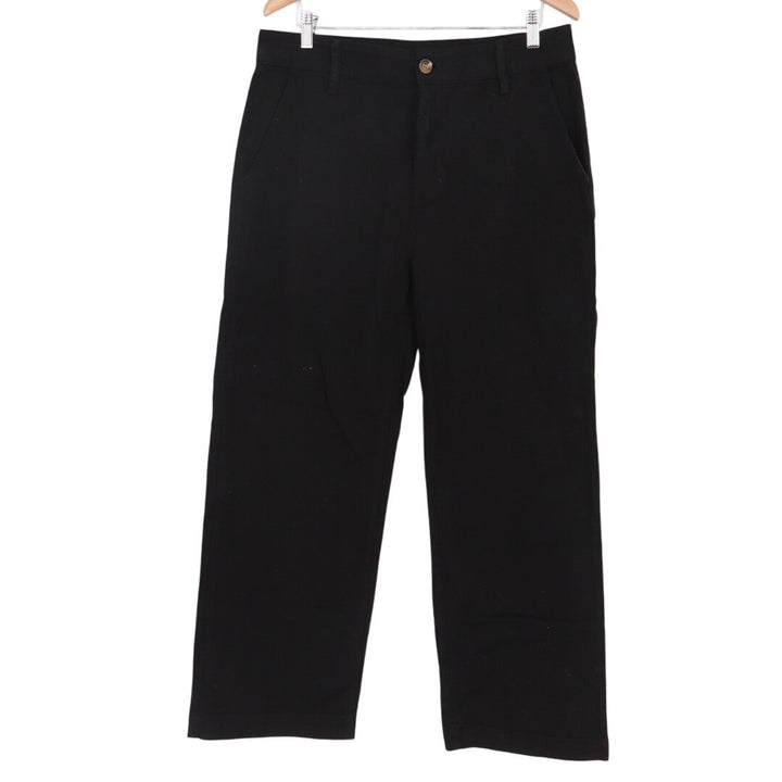 American Giant Ankle Pants Womens 14 Black Cotton Stretch Wide Leg Streetwear