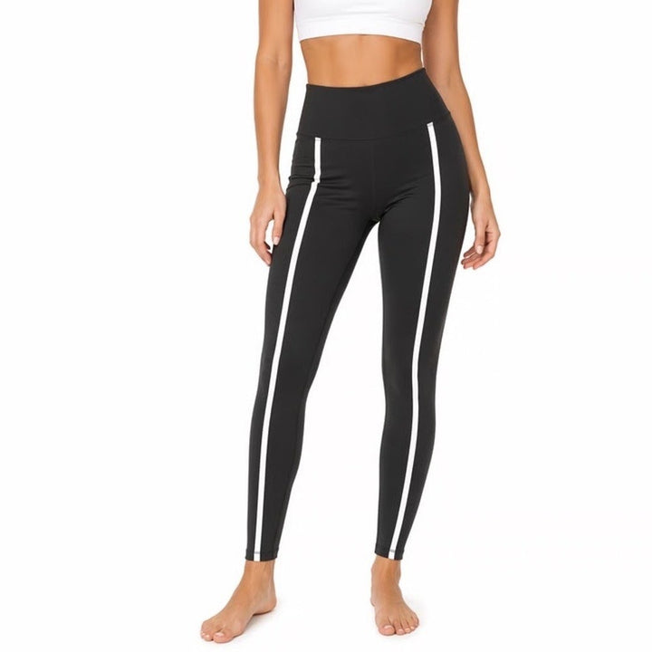 DSG Womens Activate 7/8 Leggings Pure Black White Stripe XS NEW