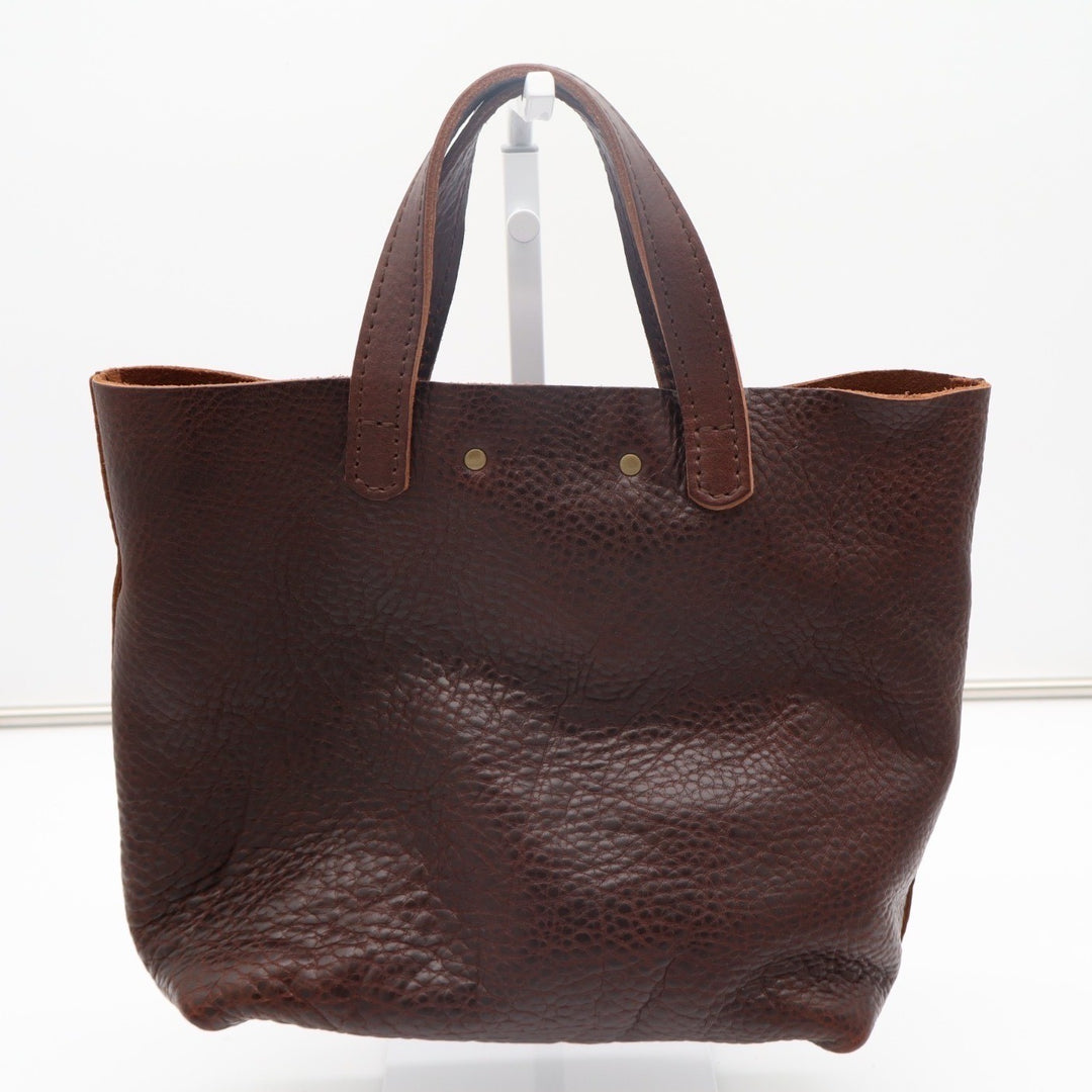 Portland Leather Goods Mini Crossbody Tote Womens Dark Brown Leather Pocket