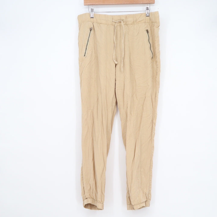Sanctuary Tan Tencel Joggers Elastic Waist Zip Pocket Khaki Pants Large