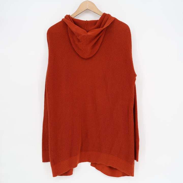 Peyton Primrose Cardigan Sweater Womens Medium Orange Open Front Pockets Knitted