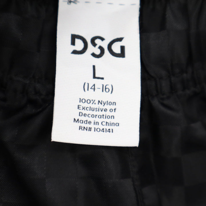 DSG Boys Black Woven Soccer Shorts Checkerboard Size L 14-16 NEW