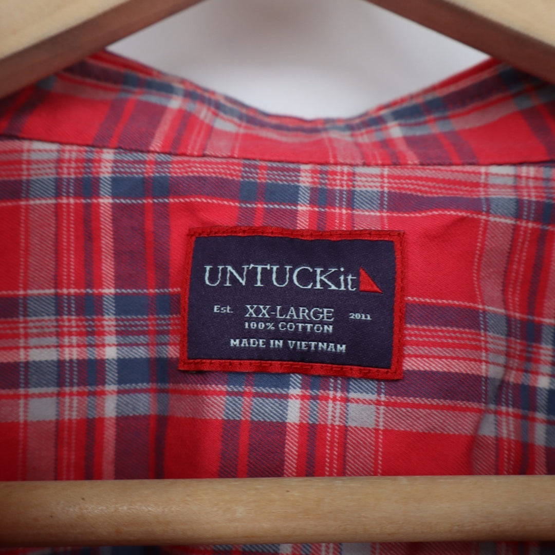 UNTUCKit Flannel Shirt Mens 2XL Multicolor Plaid Cotton Long Sleeve Button Up